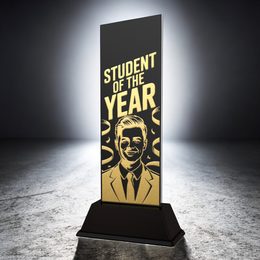 Shadowline School Male Student of the Year Trophy – Stainless Steel Award