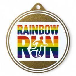 Quantum Rainbow Run Stainless Steel Medal