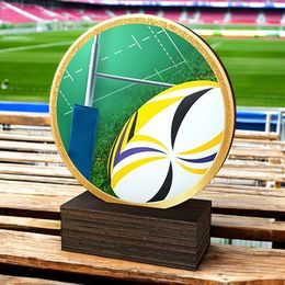 Holt Colour Rugby Real Wood Trophy