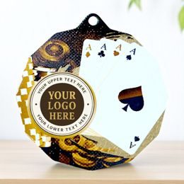 Dodeca Poker Stainless Steel Logo Insert Medal