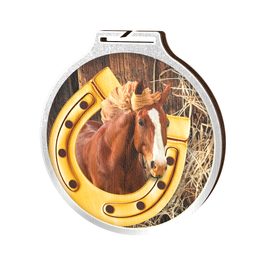 Habitat Horseshoe Equestrian Silver Eco Friendly Wooden Medal