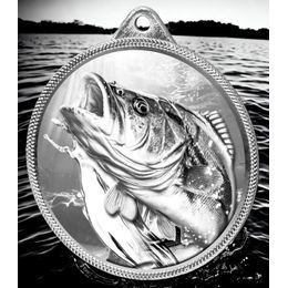 Carp Fishing Texture Classic Print Silver Medal