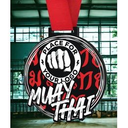 Giant Muay Thai Black Acrylic Logo Medal