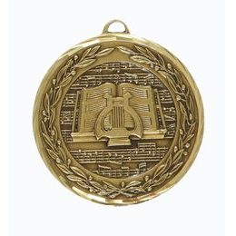 Diamond Edged Music Notes Bronze Medal