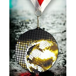 Rincon Classic Disco Ball Black Acrylic Medal