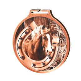 Habitat Classic Horseshoe Equestrian Bronze Eco Friendly Wooden Medal