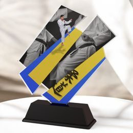 Paris Martial Arts Yellow and Blue Trophy