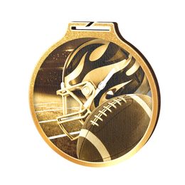Habitat Classic American Football Gold Eco Friendly Wooden Medal