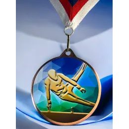 Hercules Texture Print Modern Male Gymmnastics Medal