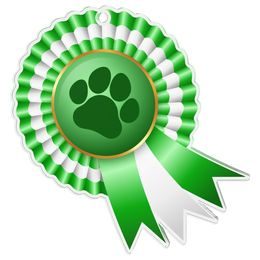 Paw Print Rosette Green Medal