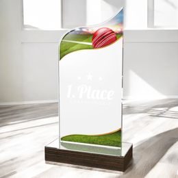 United Cricket Acrylic Wood Fusion Trophy
