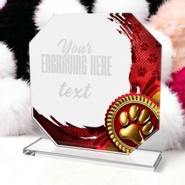 Hopper Dog Paw Silhouettes Glass Award