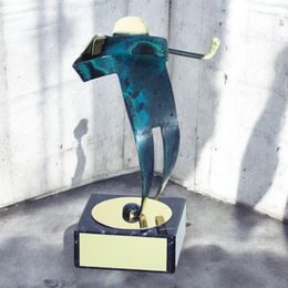 Toledo Golf Longest Drive Handmade Metal Trophy