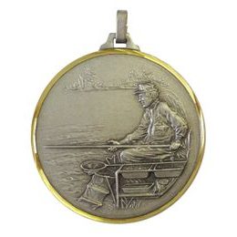 Diamond Edged Angling Fishing Silver Medal