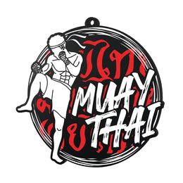 Pro Muay Thai Black Acrylic Medal