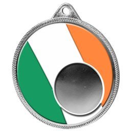 Irish Ireland Flag Logo Insert Silver 3D Printed Medal