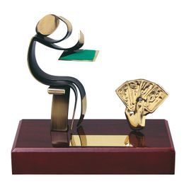 Barcelona Poker & Card Game Handmade Metal Trophy