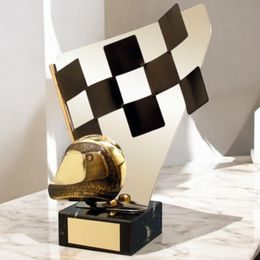 Guadarrama Motorsports Helmet Handmade Metal Trophy