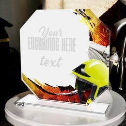 Hopper Firefighter Glass Award