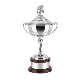 Horse's Head Silver Plated Cup with Plinth Band