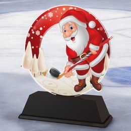 Santa Ice Hockey Christmas Trophy