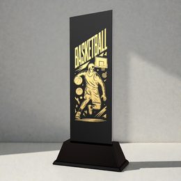 Shadowline Male Basketball Trophy – Stainless Steel Award