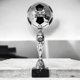 Merida Silver and Black Metal Football Trophy