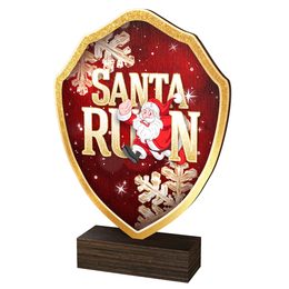 Arden Santa Run Real Wood Shield Trophy