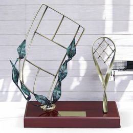 Aragon Tennis Racket and Court Handmade Metal Trophy
