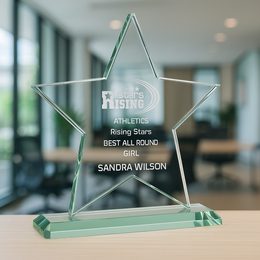 Virgo Engraved Crystal Star Award