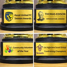 Custom Logo Printed Gold Metal Trophy Plates