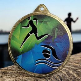 Aquathlon Colour Texture 3D Print Medal