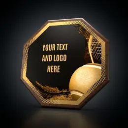 Hex Wood & Metal Tennis Plaque