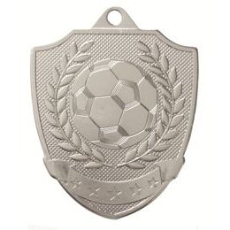 Embossed Football Shield Silver Medal