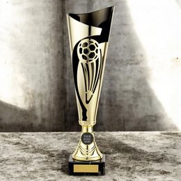 Champions Gold and Black Metal Football Trophy Cup