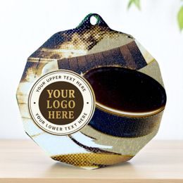Dodeca Ice Hockey Stainless Steel Logo Insert Medal