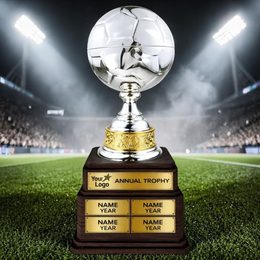 Arena Silver Metal Football Trophy