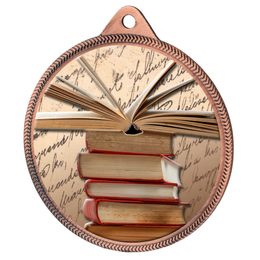 Reading and Literature Colour Texture 3D Print Bronze Medal