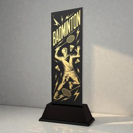 Shadowline Male Badminton Trophy – Stainless Steel Award