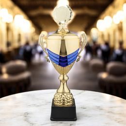 Harley Gold and Blue Logo Cup With Lid