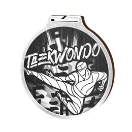 Habitat Classic Taekwondo Silver Eco Friendly Wooden Medal