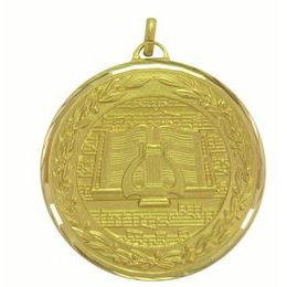 Diamond Edged Music Notes Gold Medal