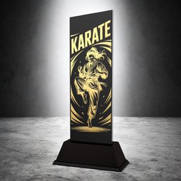 Shadowline Karate Female Trophy – Stainless Steel Award