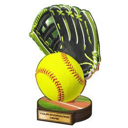 Grove Softball Real Wood Trophy