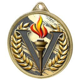 Victory Colour Texture 3D Print Gold Medal