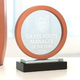 Vetra Bronze Engraved Glass Award