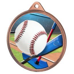 Baseball Homerun Colour Texture 3D Print Bronze Medal