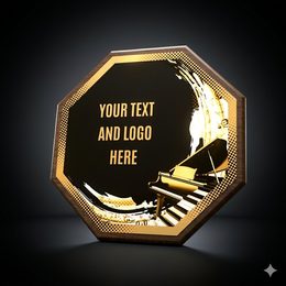 Hex Wood & Metal Piano Plaque