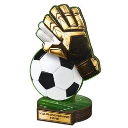 Grove Football Goalkeeper Real Wood Trophy