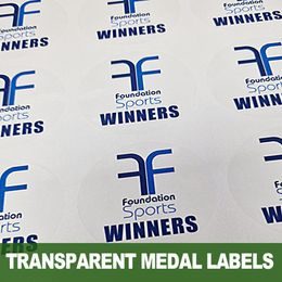Transparent Medal Reverse Printed Logo Labels